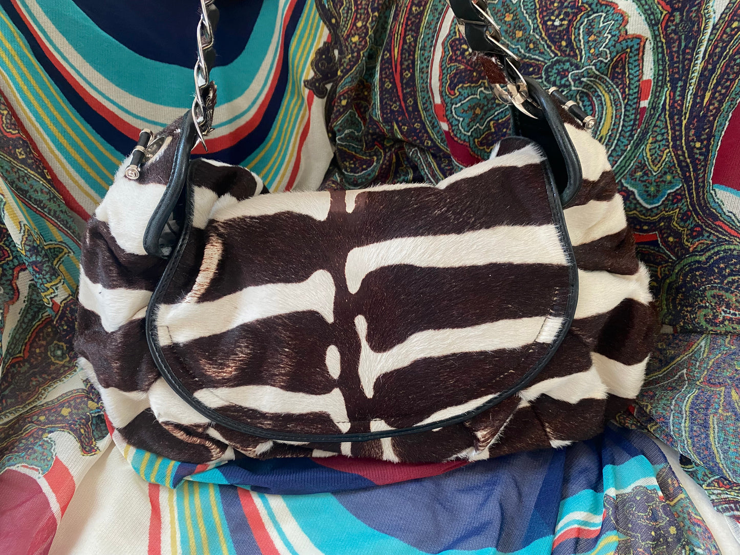 Christian Dior Pony Hair Zebra Jazz Club Satchel 2008