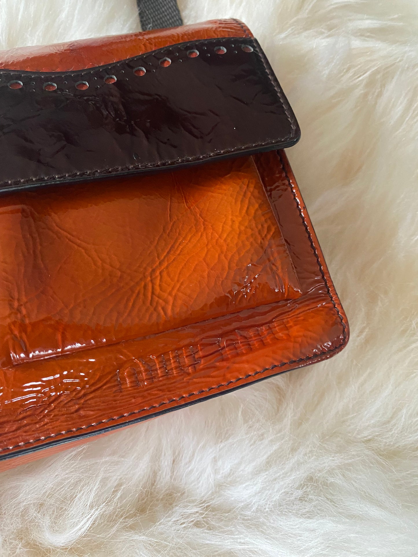 Miu Miu FW1999 Patent Leather & Mesh Shoulder Bag