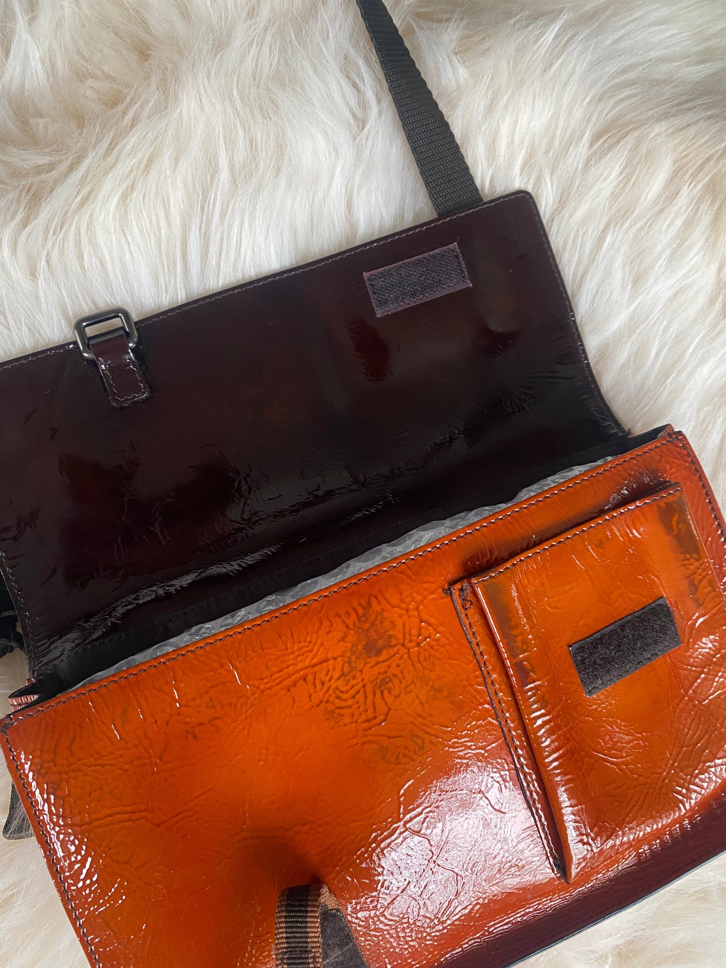 Miu Miu FW1999 Patent Leather & Mesh Shoulder Bag