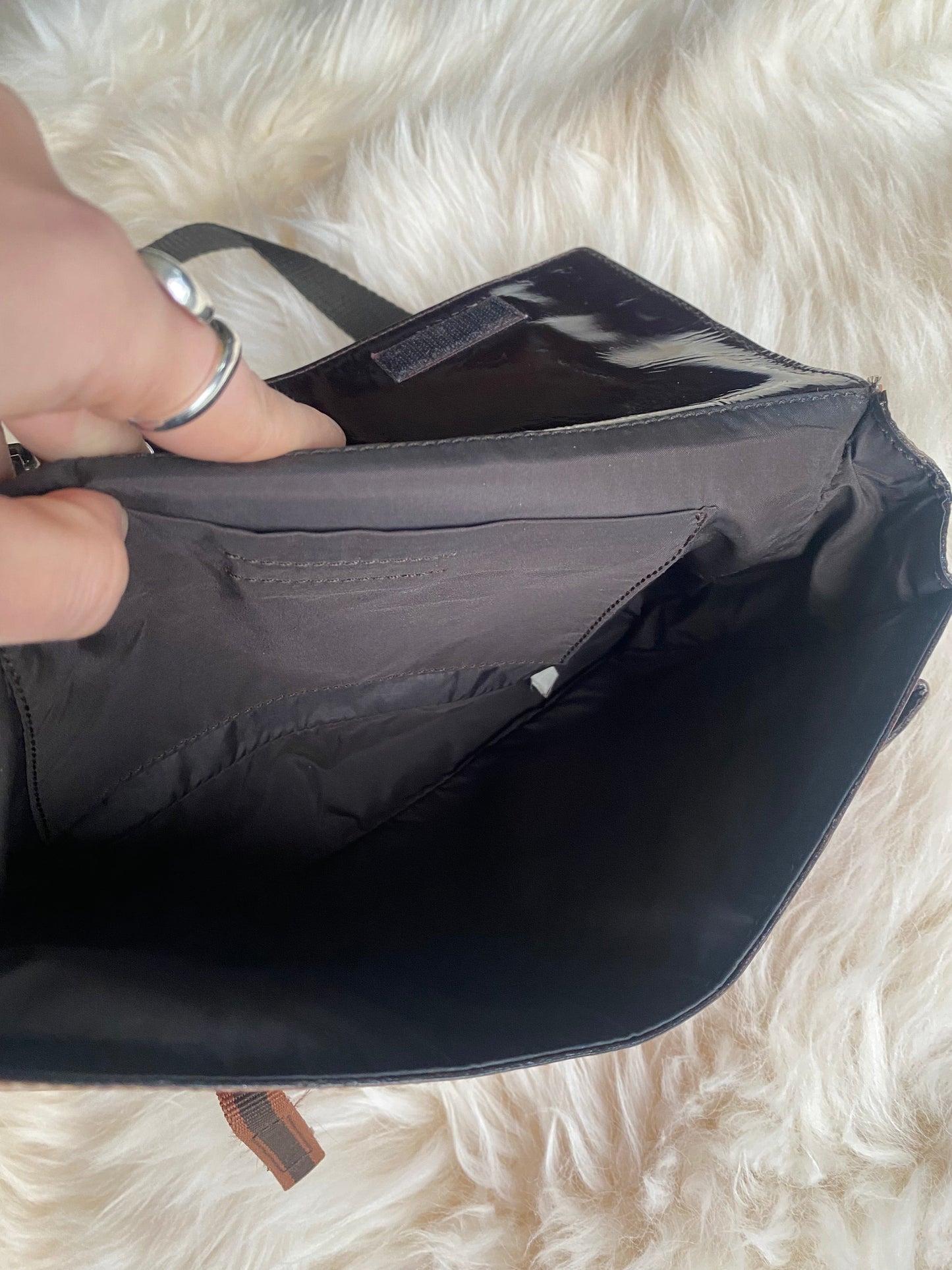 Miu Miu FW1999 Patent Leather & Mesh Shoulder Bag