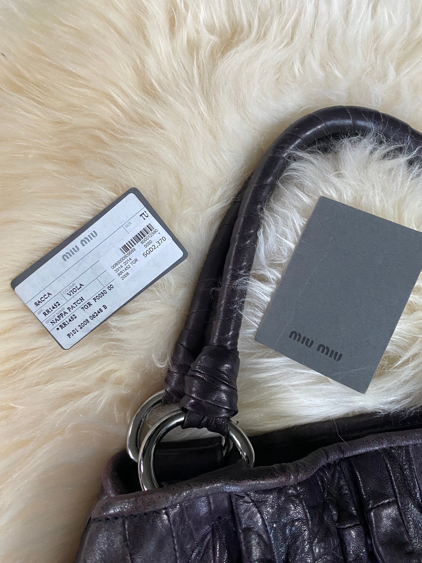 Miu Miu Patchwork Shoulder Bag Purple
