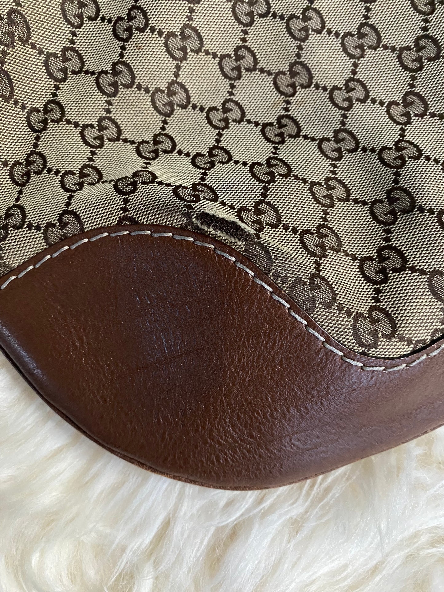 Gucci GG Canvas Shoulder Bag Brown
