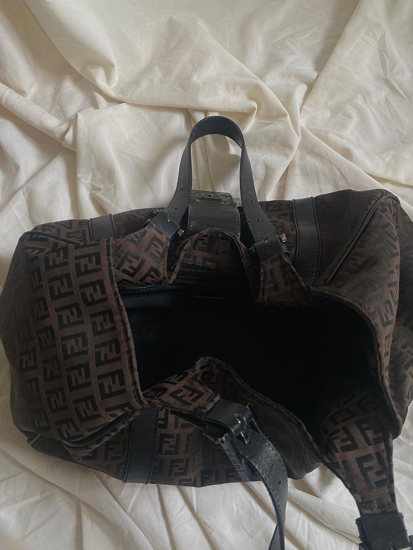 Fendi Zucca Monogram Shoulder Bag Dark Brown