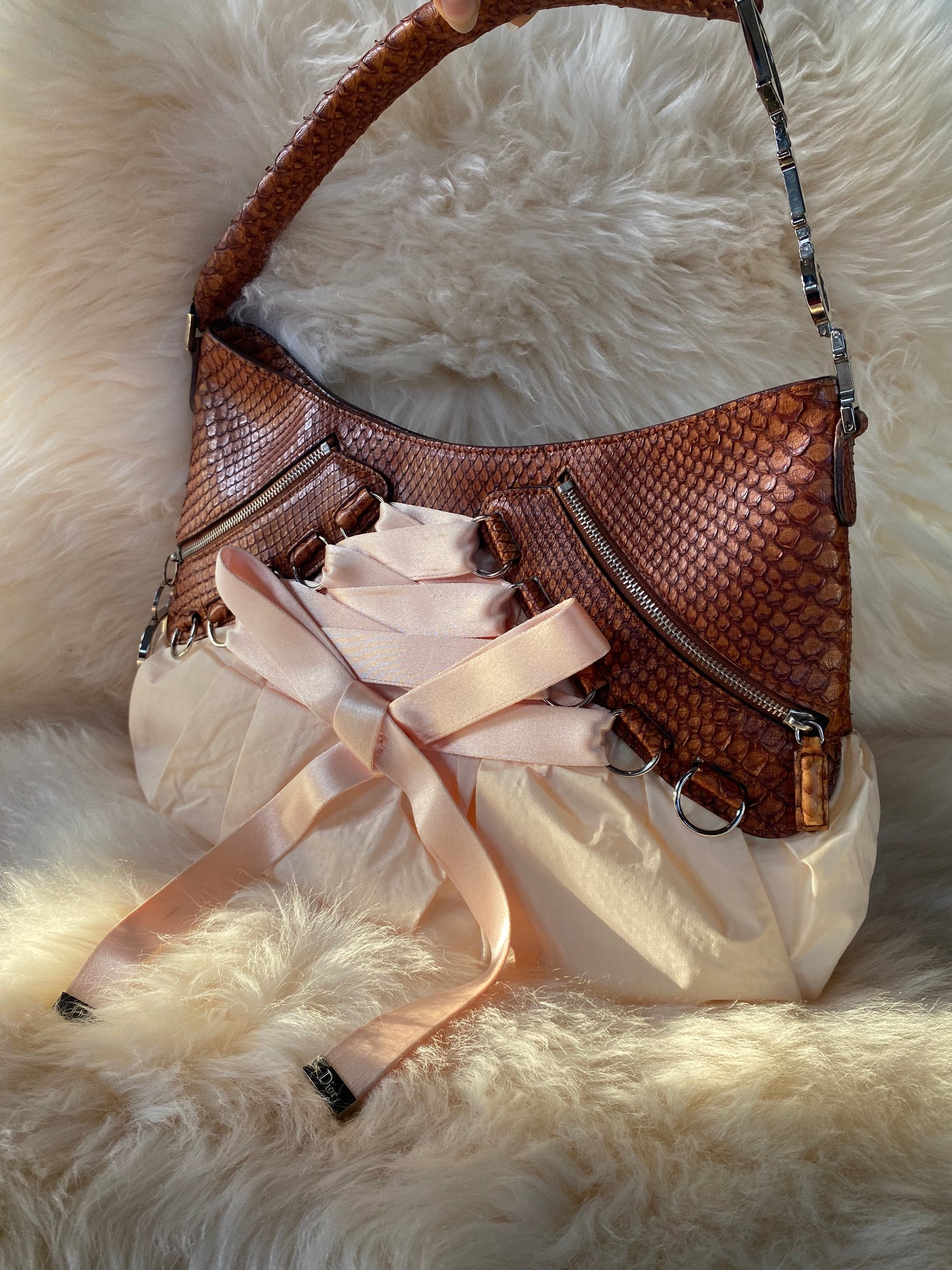 Dior Python Ballet Corset Hobo Bag Pink