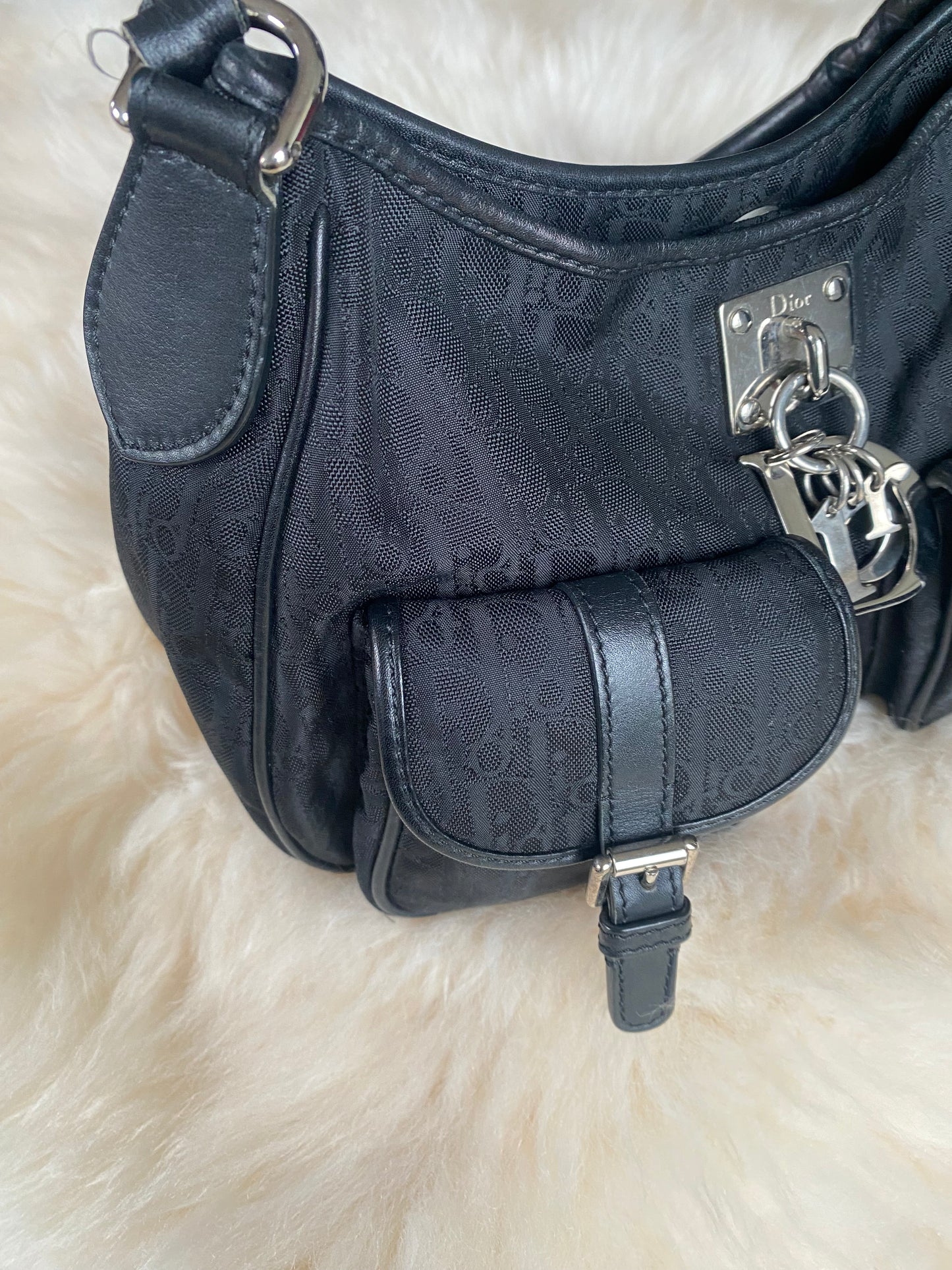 Dior Diorissimo Lovely Charm Shoulder Bag Black