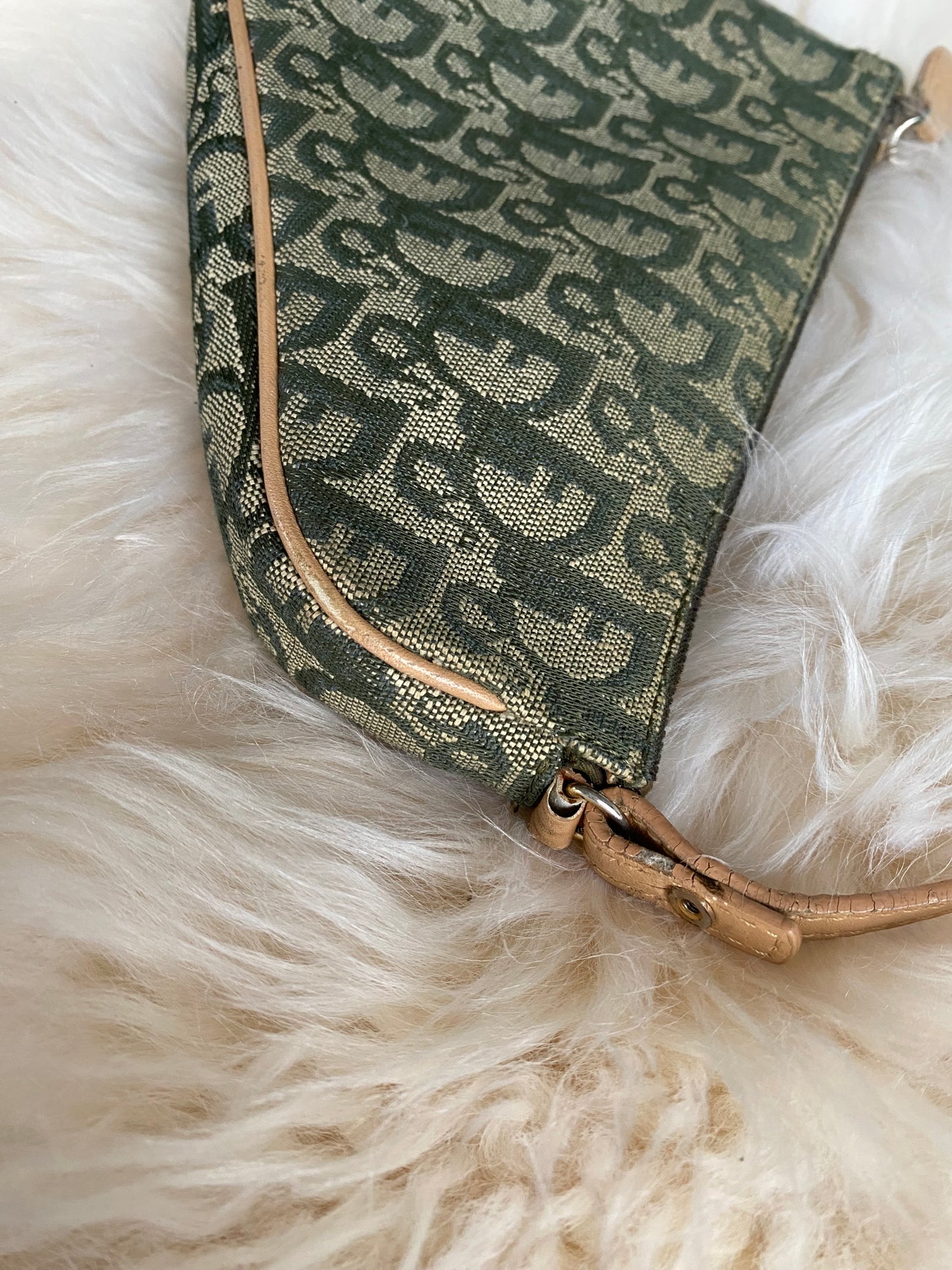 Dior Monogram Trotter Mini Saddle Bag/ Pochette Green