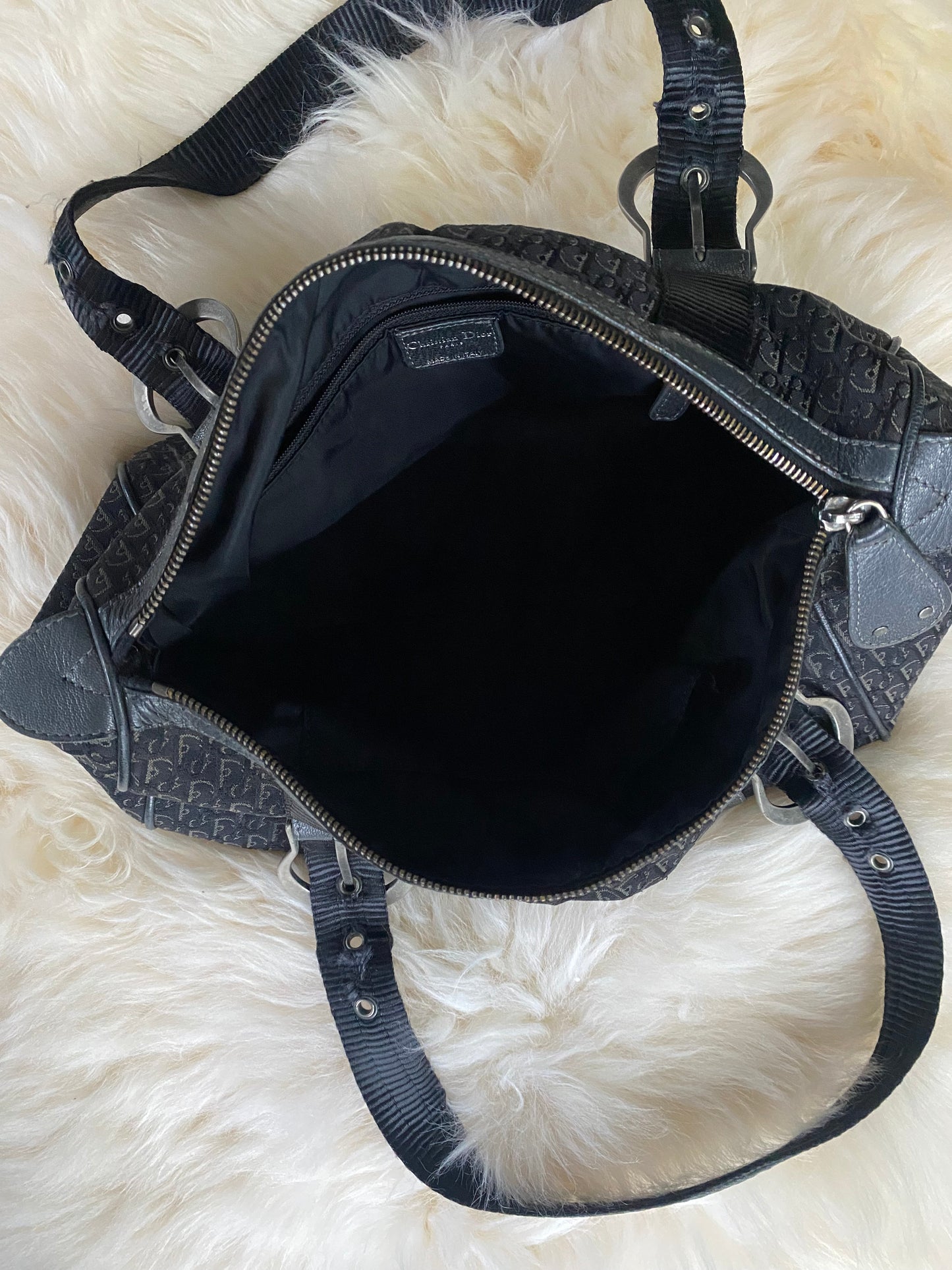 Dior Monogram Oblique Canvas Buckle Shoulderbag Black