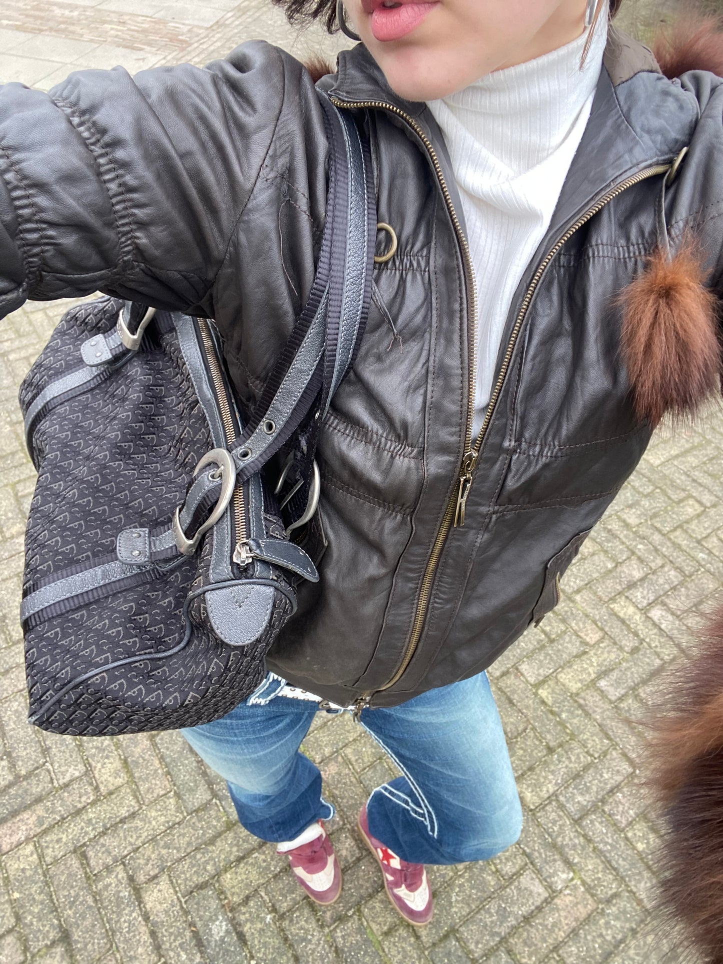 Dior Monogram Oblique Canvas Buckle Shoulderbag Black