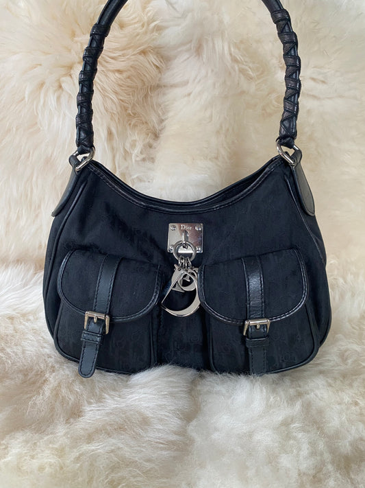 Dior Diorissimo Lovely Charm Shoulder Bag Black