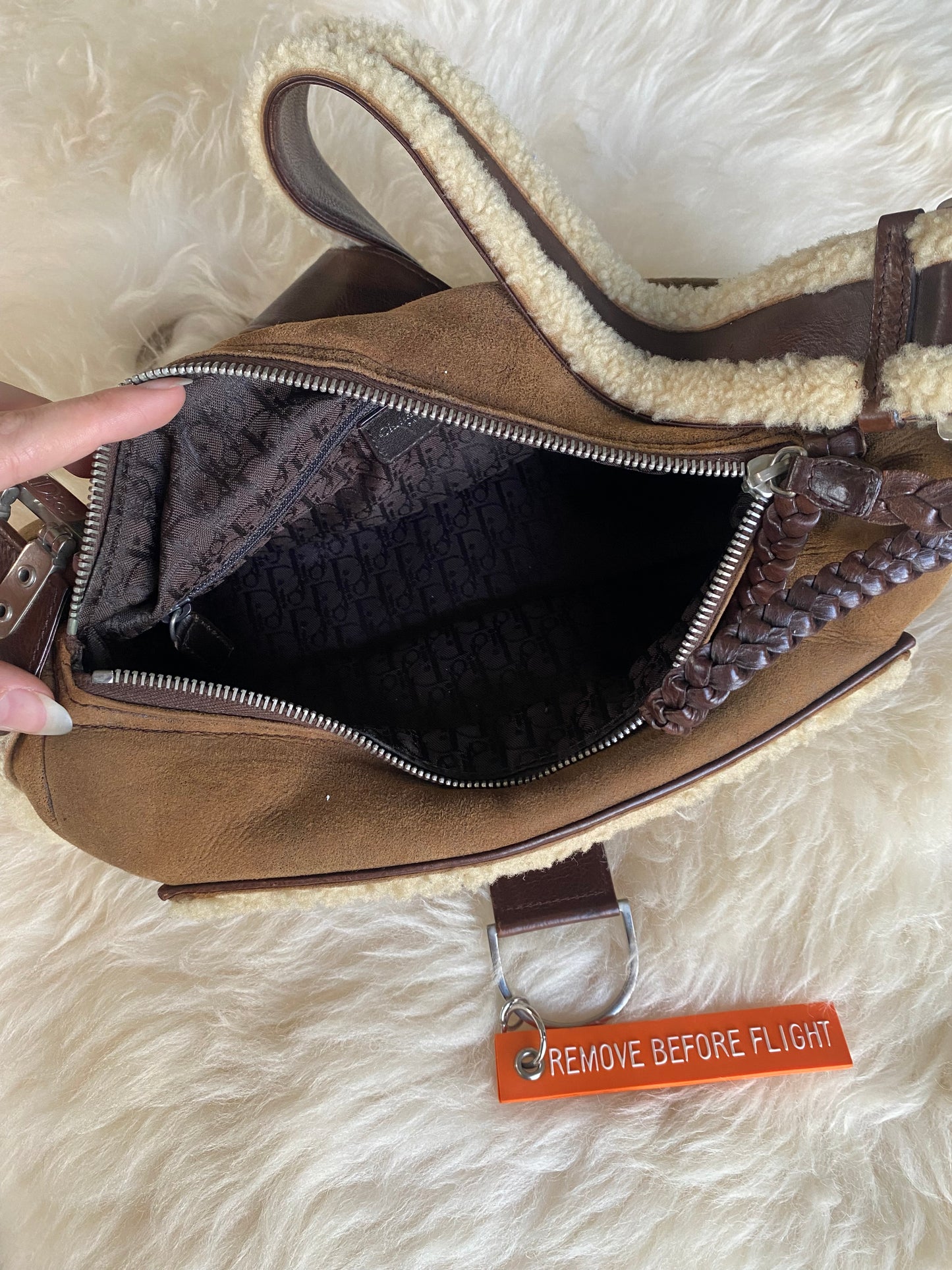 Dior Flight Shearling Bag
