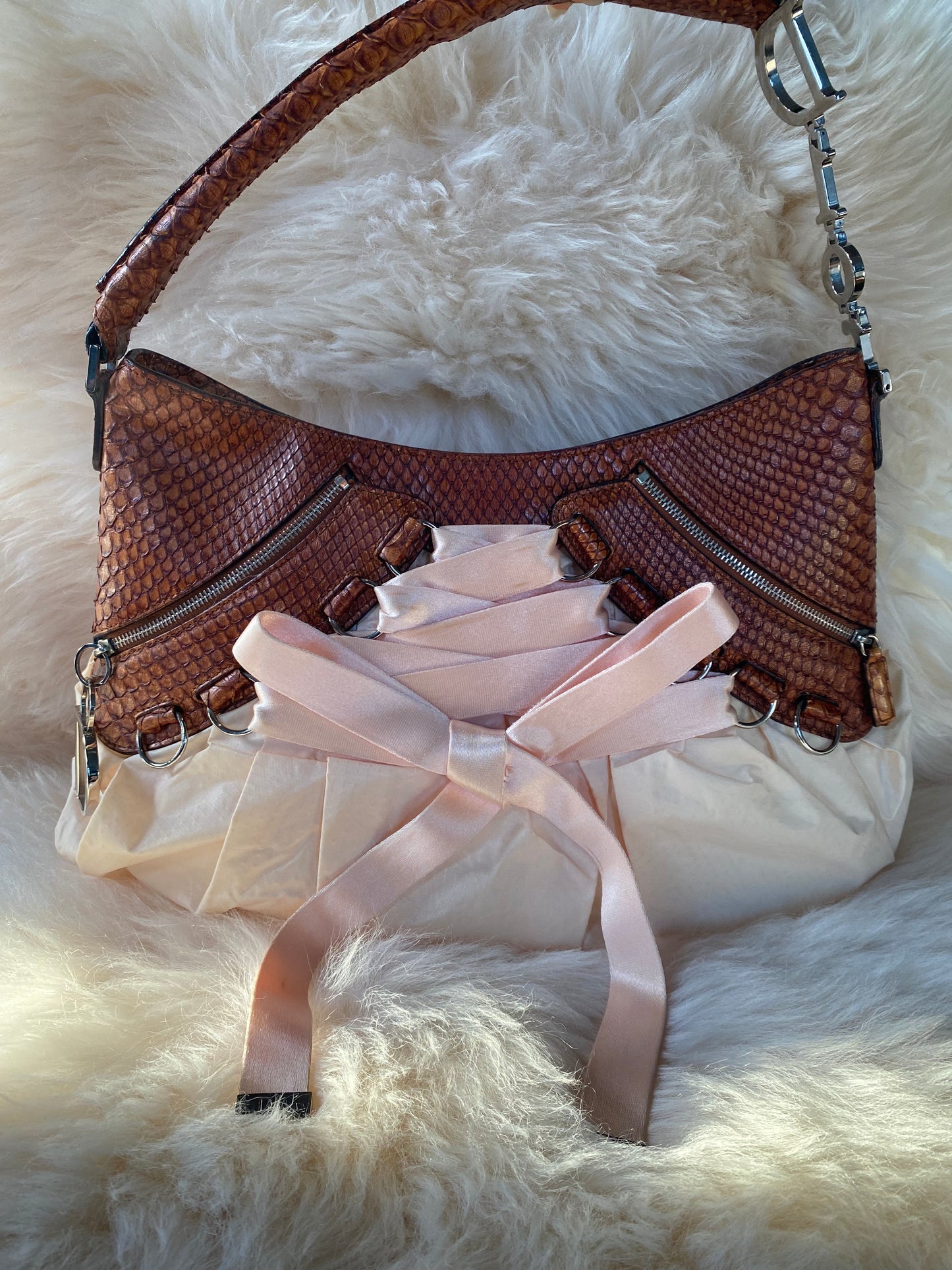 Dior Python Ballet Corset Hobo Bag Pink