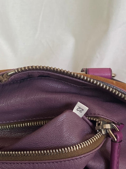 Prada Vitello-Trimmed Canapa Bowler Bag Suede, Pink Trim Leather Details