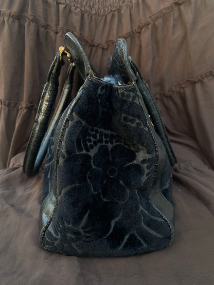 Miu Miu Jacquard Grifon Tote Bag Velvet Black