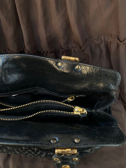 Miu Miu Jacquard Grifon Tote Bag Velvet Black