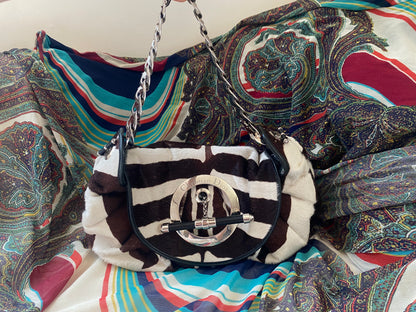Christian Dior Pony Hair Zebra Jazz Club Satchel 2008