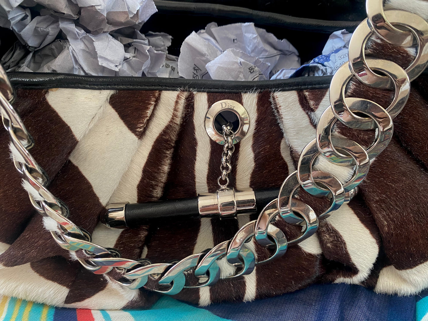 Christian Dior Pony Hair Zebra Jazz Club Satchel 2008