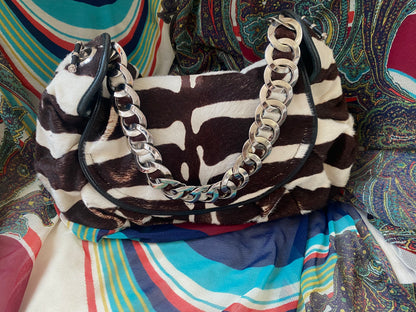 Christian Dior Pony Hair Zebra Jazz Club Satchel 2008