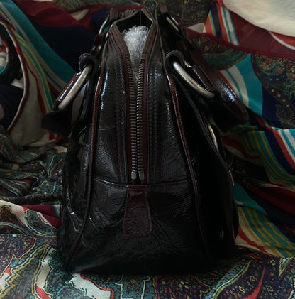 Christian Dior Limited Edition Croc Embossed Patent Leather Gaucho Handbag 2007