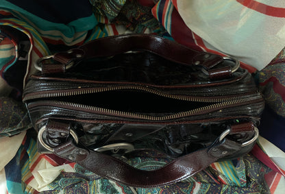 Christian Dior Limited Edition Croc Embossed Patent Leather Gaucho Handbag 2007