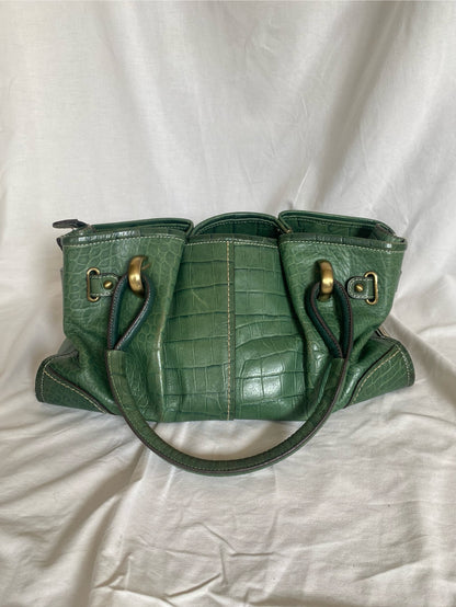 Balenciaga Croc Pattern Tote Bag Dark Green