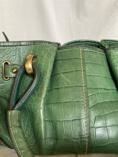 Balenciaga Croc Pattern Tote Bag Dark Green