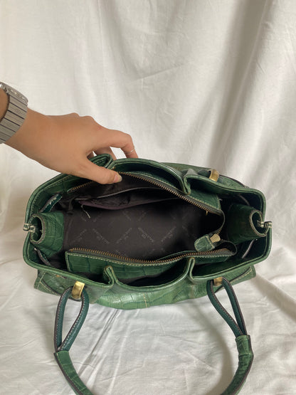 Balenciaga Croc Pattern Tote Bag Dark Green