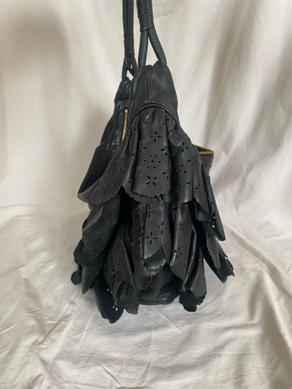 Christian Dior Gypsy Ruffled Shoulder Bag Black