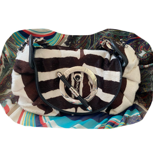 Christian Dior Pony Hair Zebra Jazz Club Satchel 2008